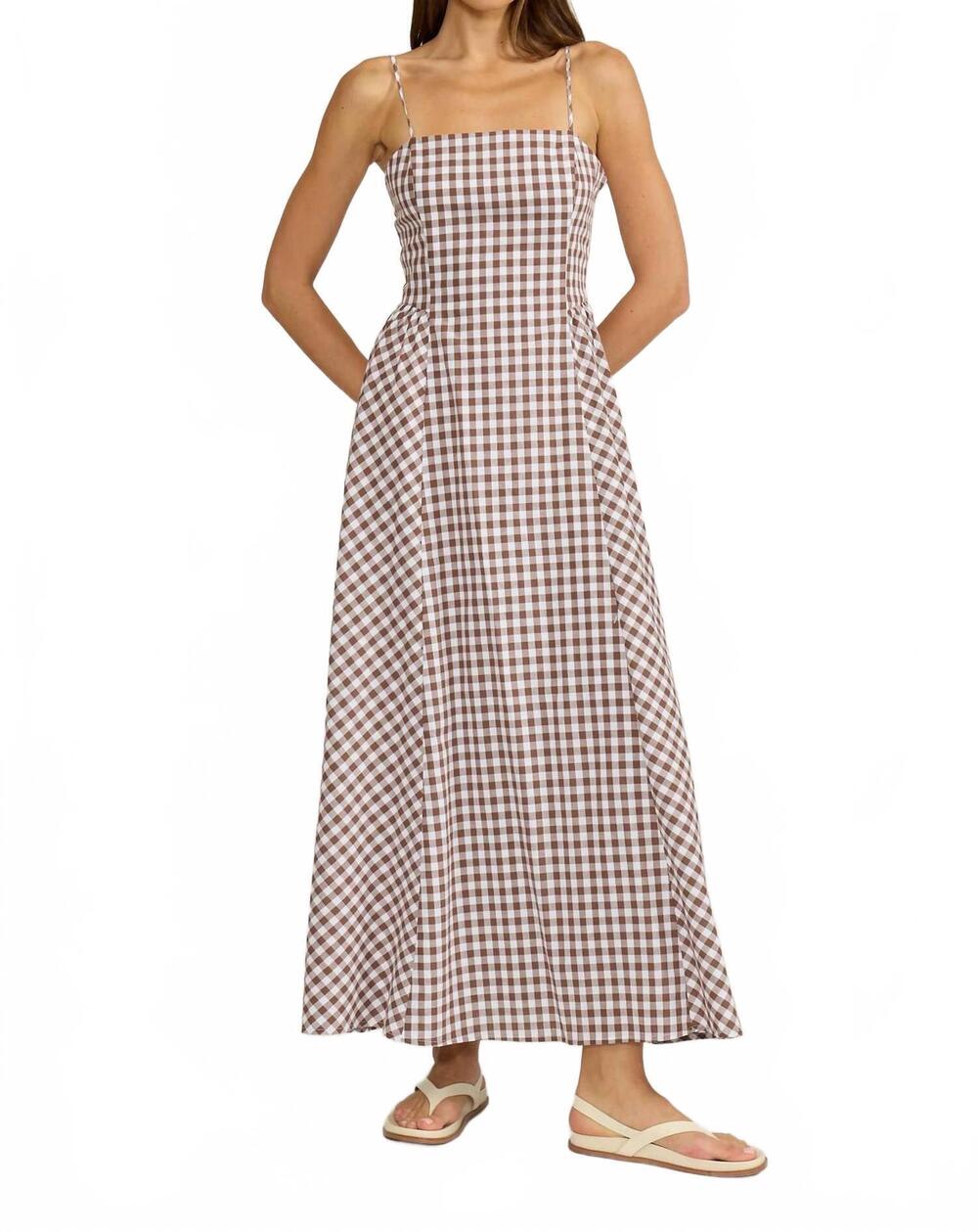 NEW LUCY PARIS women's kalley maxi dress in brown